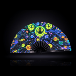 Festival Fans « Neon Acid Smileys » noirs pour la Techno et la Rave
